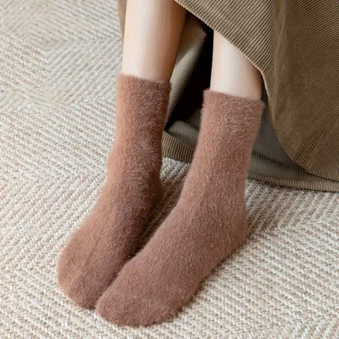 Chaussettes thermiques épaisses en fourrure de vison, laine, cachemire, chaussettes de neige, bottes en velours, chaussettes de serviette de sol, lieu sans couture, plus chaudes, hiver, nouveau 5