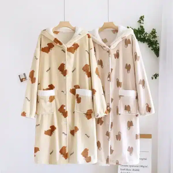 Chemise de nuit longue pilou femme 2