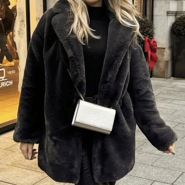 Manteau pilou pilou femme noir