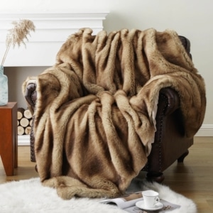 Plaid fausse fourrure renard