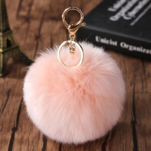 Pompon fourrure porte clé