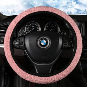 Couvre volant moumoute rose​