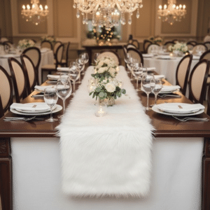 Chemin de table fourrure noel​