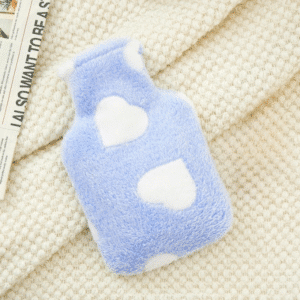 Bouillotte peluche coeur bleu