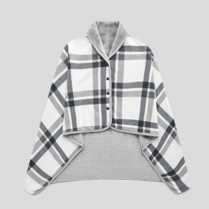 Poncho a carreaux​ en polaire