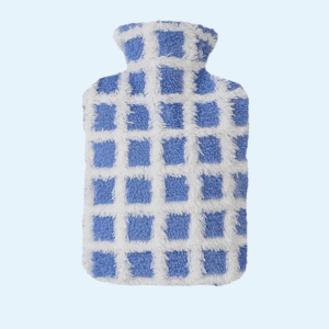 Bouillotte pilou bleu à carreaux
