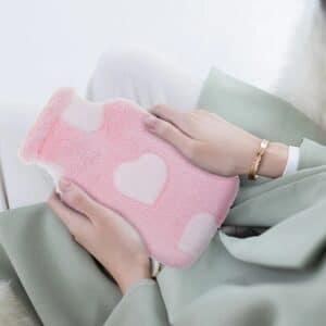 Bouillotte peluche coeur rose