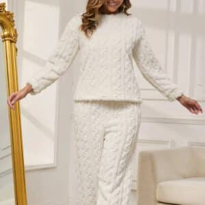 Ensemble pyjama pilou femme 2 pieces blanc