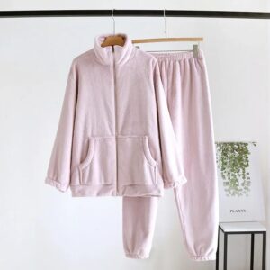 Pyjama femme chaud veste et pantalon en pilou