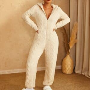 Combinaison pyjama femme blanc
