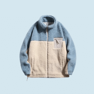 Veste moumoute homme​ bleu et blanche