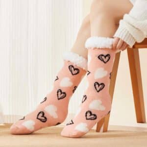 Chaussette cocooning femme coeur