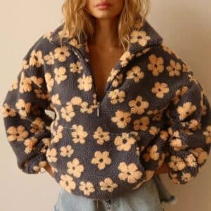 Sweat moumoute femme fleuri