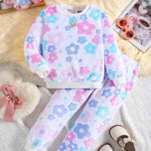 Pyjama pilou fille fleuri