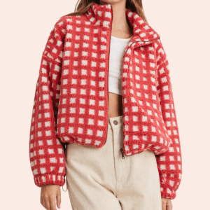 Veste polaire femme carreau