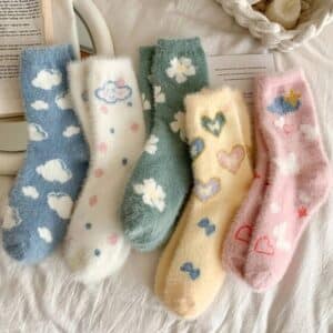 Chaussette femme flanelle toute douce (lot de 5)