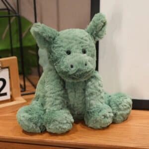 Peluche dragon vert pilou